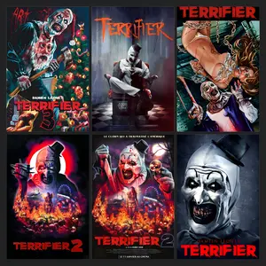 Terrifier Poster Horror Movie Posters Canvas Art Posters for Room Aesthetic And Wall Art Picture Living Room Decor Poster