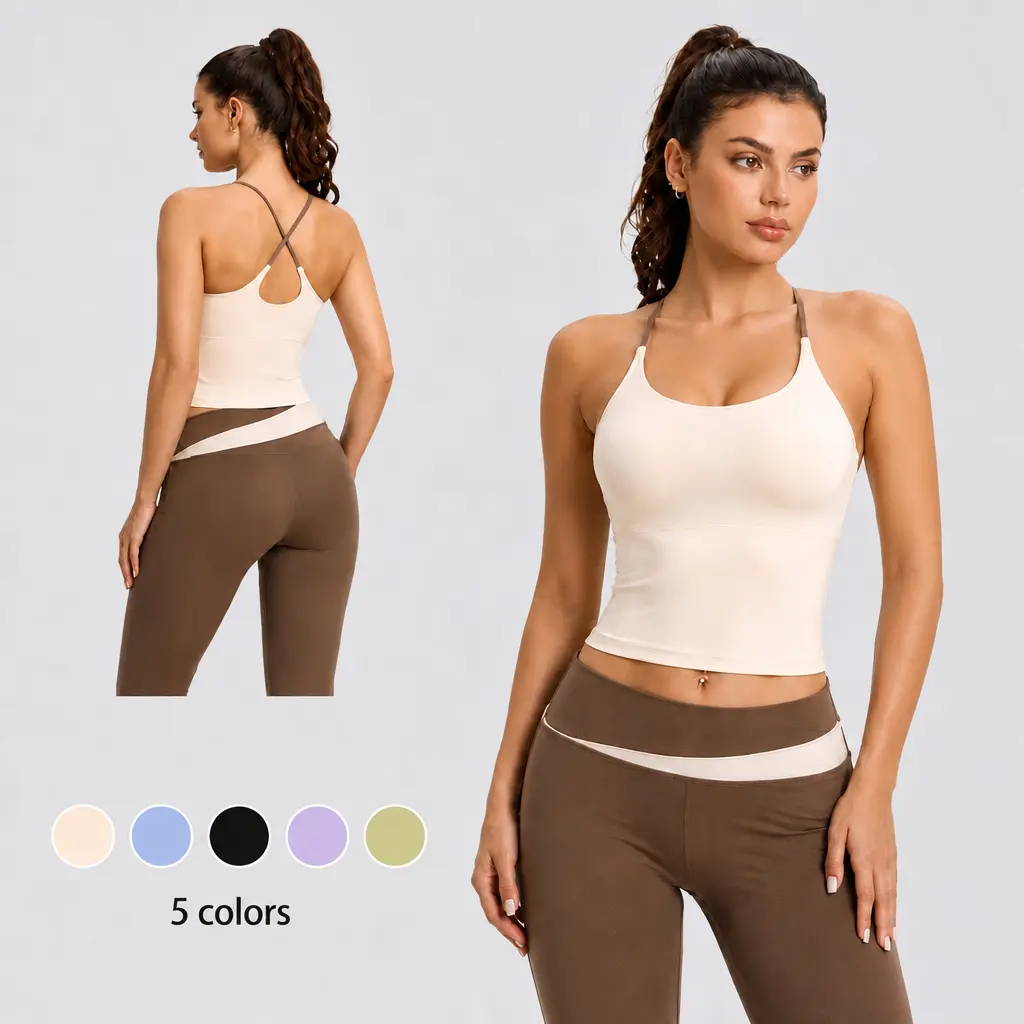 Women’s Spaghetti Strap Tank Top, Breathable Stretch Activewear Top for Yoga, Gym, Workout, Fitness Training and Everyday Wear