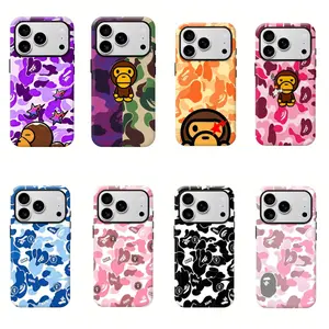 Bape camouflage rugged phone Cases For iPhone 12/13/14/15/16/17 Promax Pro Plus and 17 Air ,Perfect for Her/Him fashionable gift