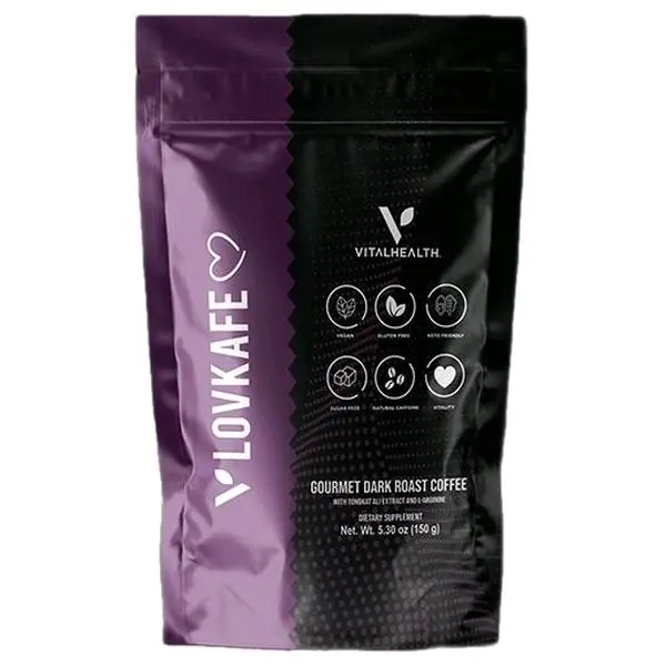 V-LOVKAFE Gourmet Dark Roast Coffee with L-Arginine Tongkat Ali