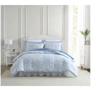Laura Ashley Bedford Blue Full Queen Comforterham Set
