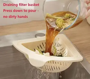 New Magnetic Hanging Drain Basket Kitchen Cleaning Food Residue Leftover Storage Rack Sink Filter Basket