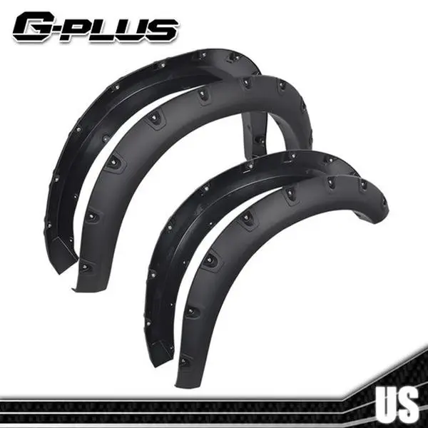 G-PLUS 4Pcs Bolt-Riveted Truck Fender Flares, Car Exterior Mud Flaps & Splash Guards Wheel Protector Fit For 2019-2024 Ram 2500 3500