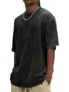 230G Vintage Solid-Color Washed 100% Cotton T-Shirt — Minimalist One-Piece Design, Unisex Oversized Crew Neck Summer Shirt, Relaxed Fit, Soft Feel, Breathable Fabric Streetwear Casual