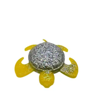 Elegant Epoxy Turtle Figurine in Gold & White for Home Decor Versatile Nature Ornaments
