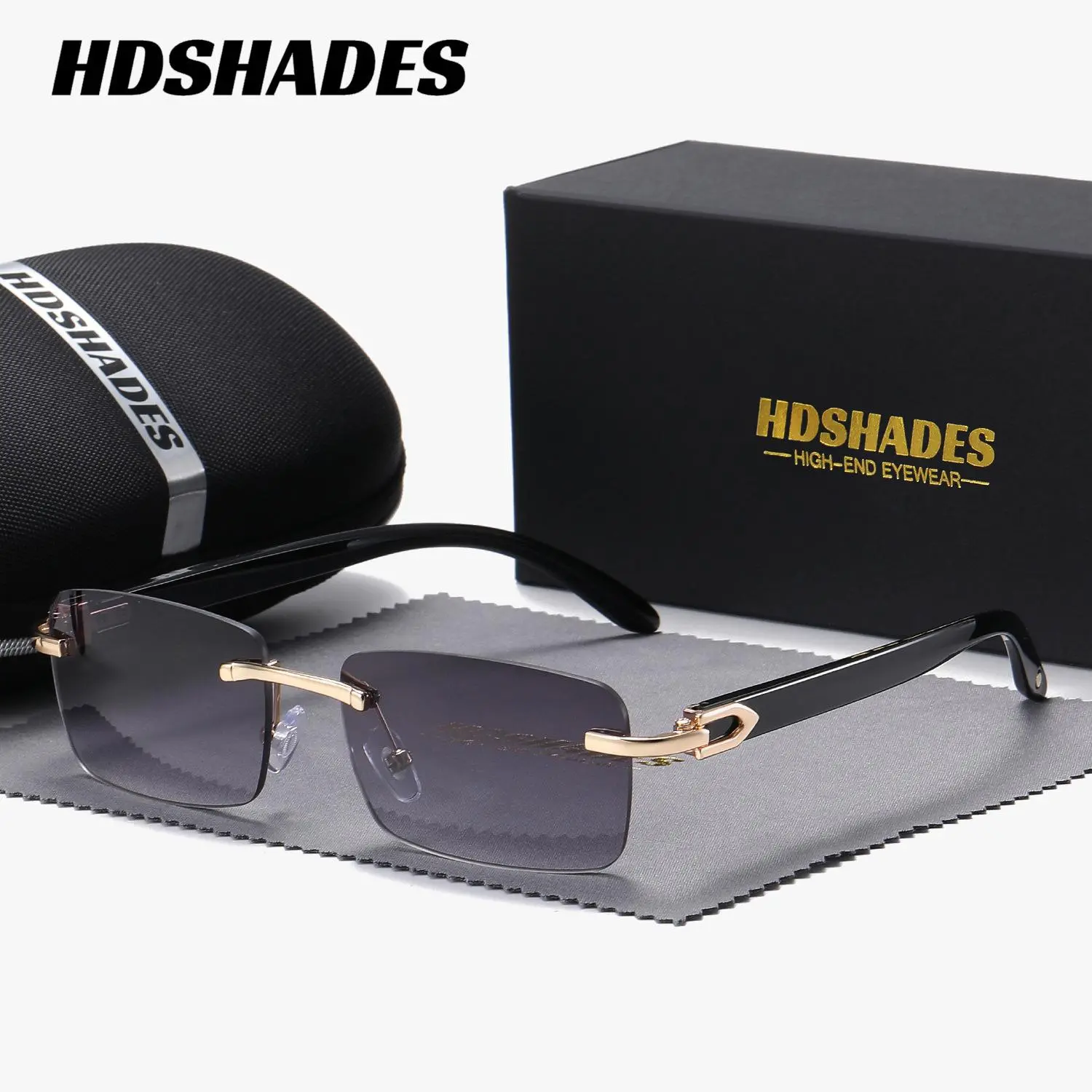Rimless Wave Sunglasses with UV400 Protection - Unisex Amazon.com: HDUBFY Rimless Sunglasses Men Sun Glasses For  main image 4