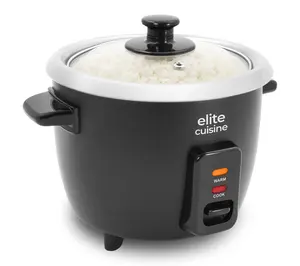 Elite Cuisine 6-cup Rice Cooker w/ Glass Lid
