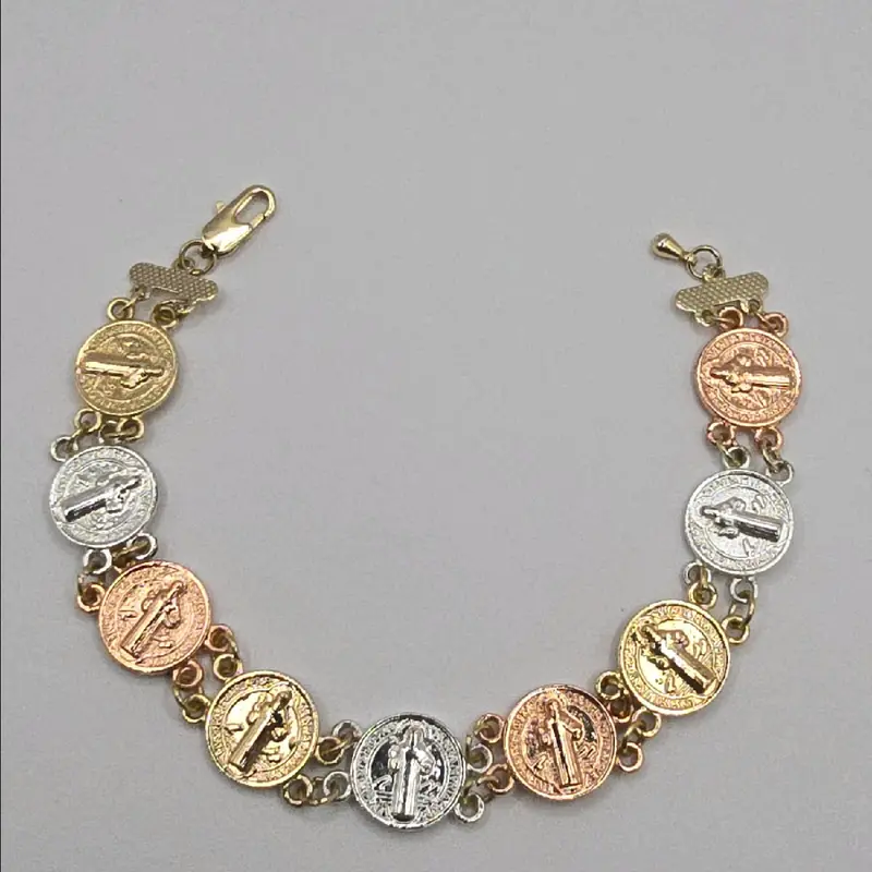 SAINT BENEDICT bracelet Gold-plated three colors 8"inches