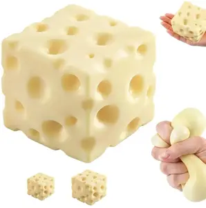 Slow Rising Cheese Squishy, Moldable Super Soft Squishies Stress Ball, Anxiety Fidgets Toys for Relaxation & ASMR Squeeze, Fun Desk Decor