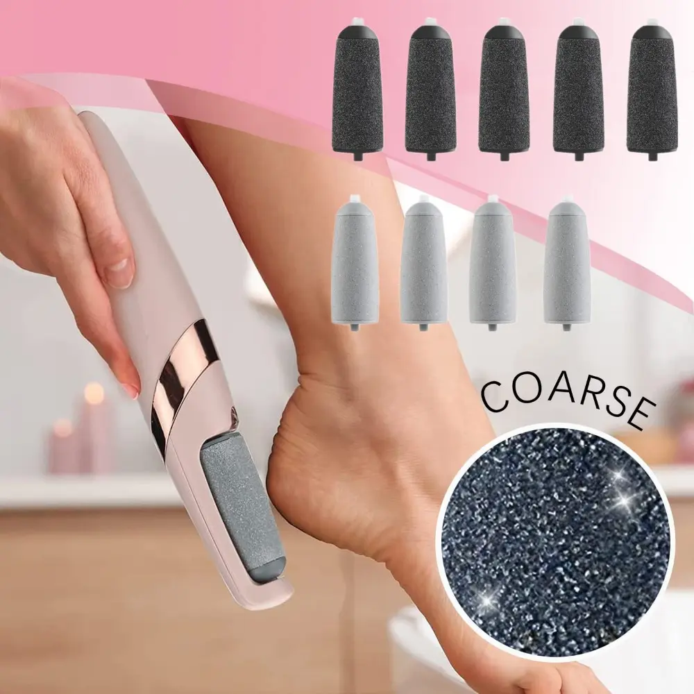 9-Pack Hard Replacement Rollers for Home Dead Skin, Rough Cuticle Care - Compatible with Finishing Touch Flawless Pedi Electric Tool File