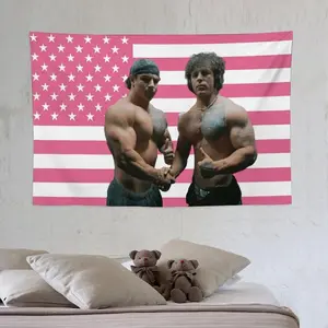 Tapestry TREN TWINS Flag/Tapestry-Wall decor-Fan small for Room Indoor Decor Ornaments Celebrity USA Flag, Home Decor Banners Lightweight Decoration Peach