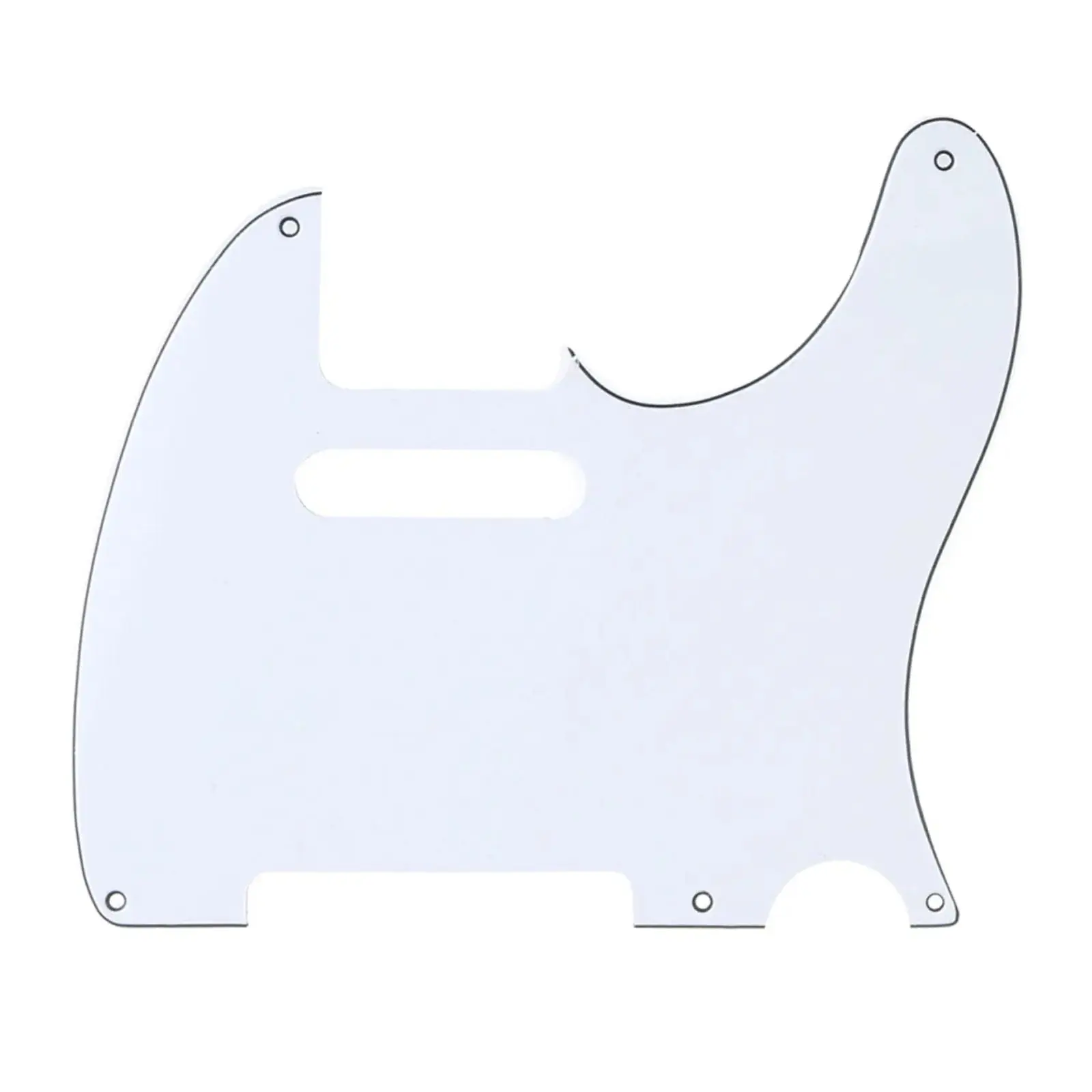 5-Hole 52' Telecaster Pickguard - 3-Ply White