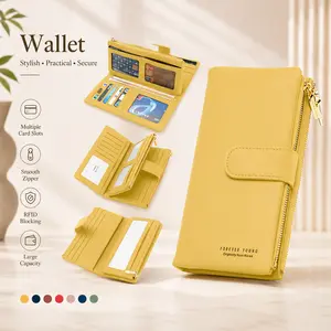 Women's Vintage Durable Wallet - Long Design, Large Capacity, Zipper Closure, Phone Pocket, Card Holder, Coin Purse, Retro Appeal (Women's Clutch Wallet for Luggage & Bags)
