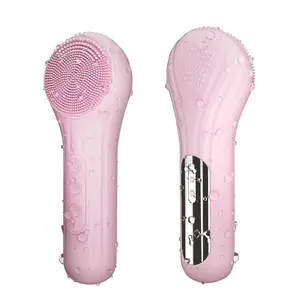 Facial Cleansing Brush, Heatable Vibrating Face Scrubber with Massage, Gentle Silicone Face Scrubber for Women & Men, Electric Cleanser