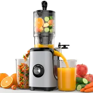 Cold Press Juicer, Masticating Juicer Machines with Wide Feed Chute, High Juice Yield and Easy to Clean for Whole Vegetables & Fruits