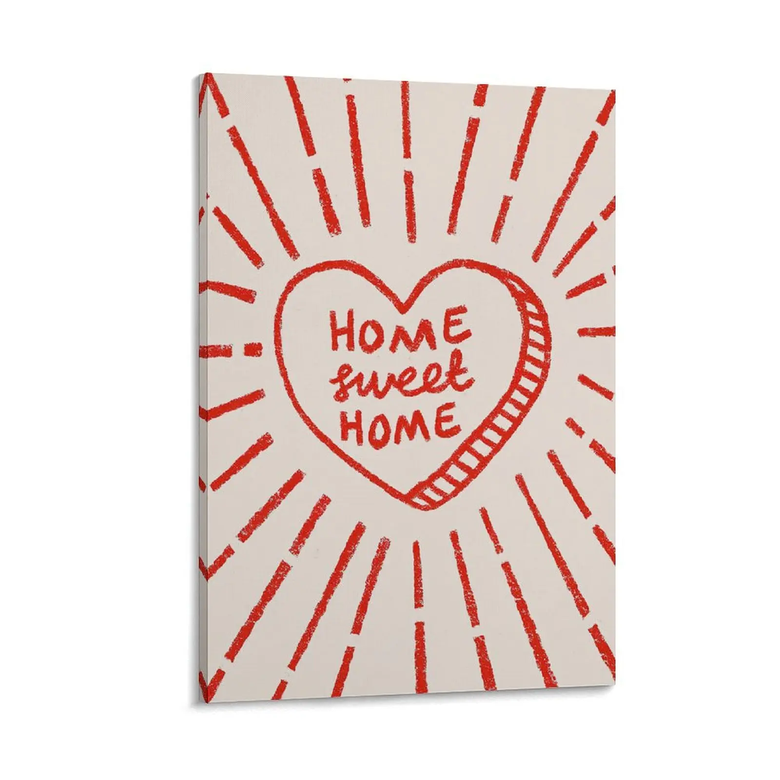 Abstract Heart Poster - Geometric Heart Print - Contemporary Love's Art - Valentine's Design-Ideal Gift for Sweethearts Canvas Poster Bedroom Decor Sports Landscape Office Room Decor Gift Frames Ornaments Frame-.