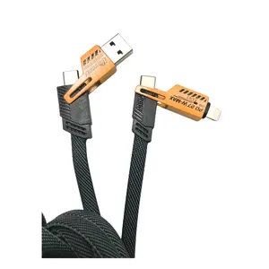 4-in-1 Fast Charging Cable – USB + USB-C + Lightning + Micro USB One cable