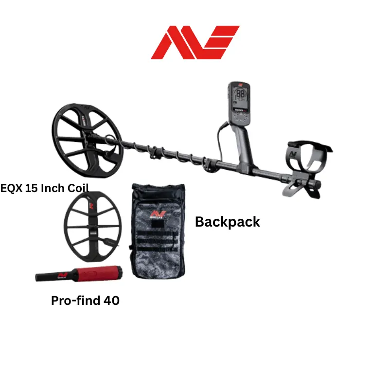 Minelab Equinox 900 Metal Detector Bundle – Dual Coil, Pinpointer & Backpack