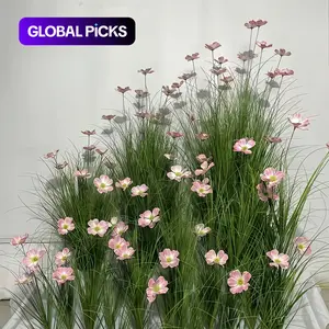 30 Flowers 10 Bundles Artificial Onion Grass & Hortian Flower Bundle - Realistic Green Plastic Plants, Realistic Faux Flowers, for Outdoor Garden, Patio, Indoor Decor - Perfect for Home, Living Room, Event Decoration - Ideal for All Seasons #GLOBAL PICKS