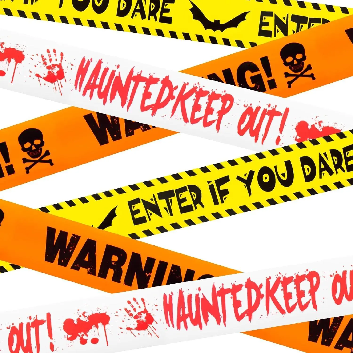Halloween Decorations, 3inx90ft Caution Tape Halloween Party Decorations Indoor for Haunted Houses, Party, Door, Danger Areas Decor(3 Pcs)