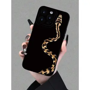 Fashionable, Popular, Personalized, Snake Pattern Design Theme Luxury Shockproof Aesthetic Cute Phone Case,Lens Protrusion Protection , Compatible With For IPhone 16/16Plus/16Pro/16ProMax, 15,14, 13, 12, 11 Series And Compatible With For Gafor Samsung S25
