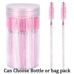 Disposable Eyelash Brush with Storage Container, Bendable Eyebrow Spoolies, Lash Brush for Lash Extensions, Eyebrow Spoolie, Castor Oil Brushes, Makeup, Eyelash Tools