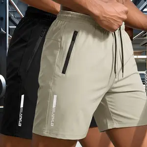 Men’s casual shorts, 2 pcs; men’s drawstring zip design in solid color; suitable for everyday wear, sports/fitness, tennis, and golf; men’s shorts | summer shorts