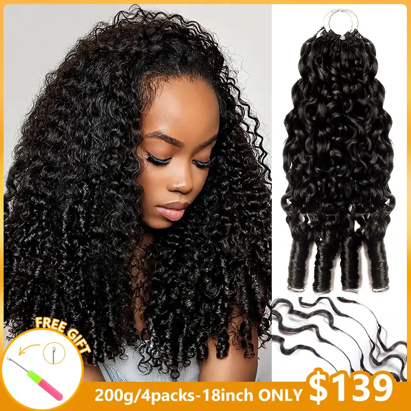[Lowest Price] QTHAIR Burmese Curly Feather Crochet Human Hair Extensions for Miracle Knots Human Hair Boho Braids Pre-Separated  Pre Looped Reusable Invisible 100% Virgin Human Hair #DealsForYouDays