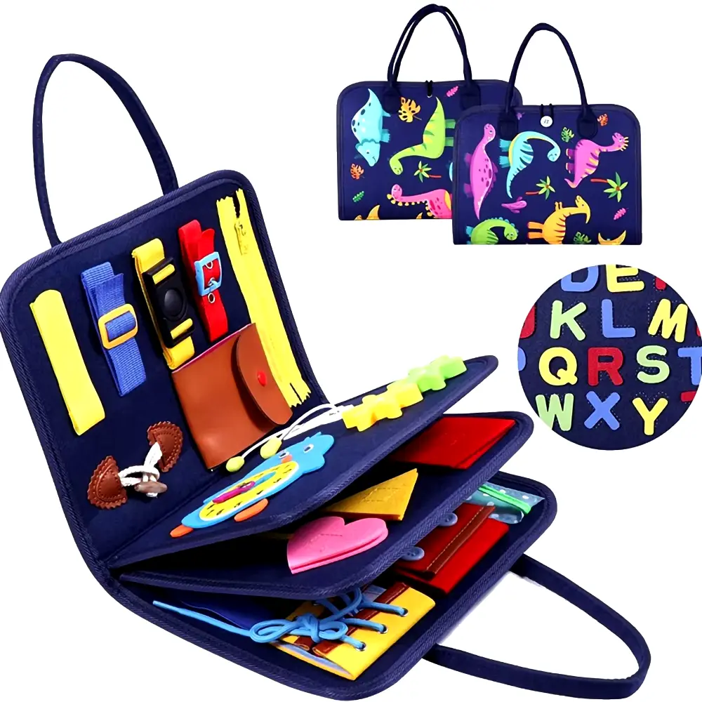 TUNJILOOL Busy Board Montessori Toys for Toddler Baby Felt Cloth Montessori Book Preschool Learning Educational Toys for Boys TUNJILOOL