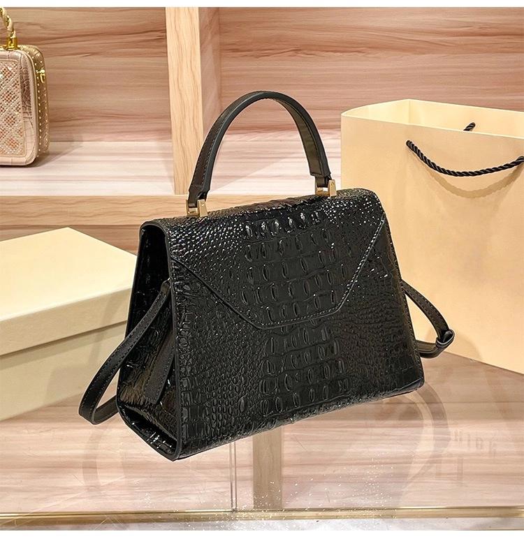 【Final Sale】Genuine Top-Grain Leather Kelly Handbag Elegant Handheld Shoulder & Crossbody with Detachable Strap for Everyday Use 10.2" L x 4.7" W x 7.9" H