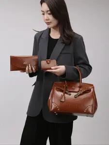 Women's Casual Multifunctional Three-Piece Set, Large Capacity Tote Bag, Handbag, Shoulder Bag, Travel Bag, Daily Commute, School, Short Trip