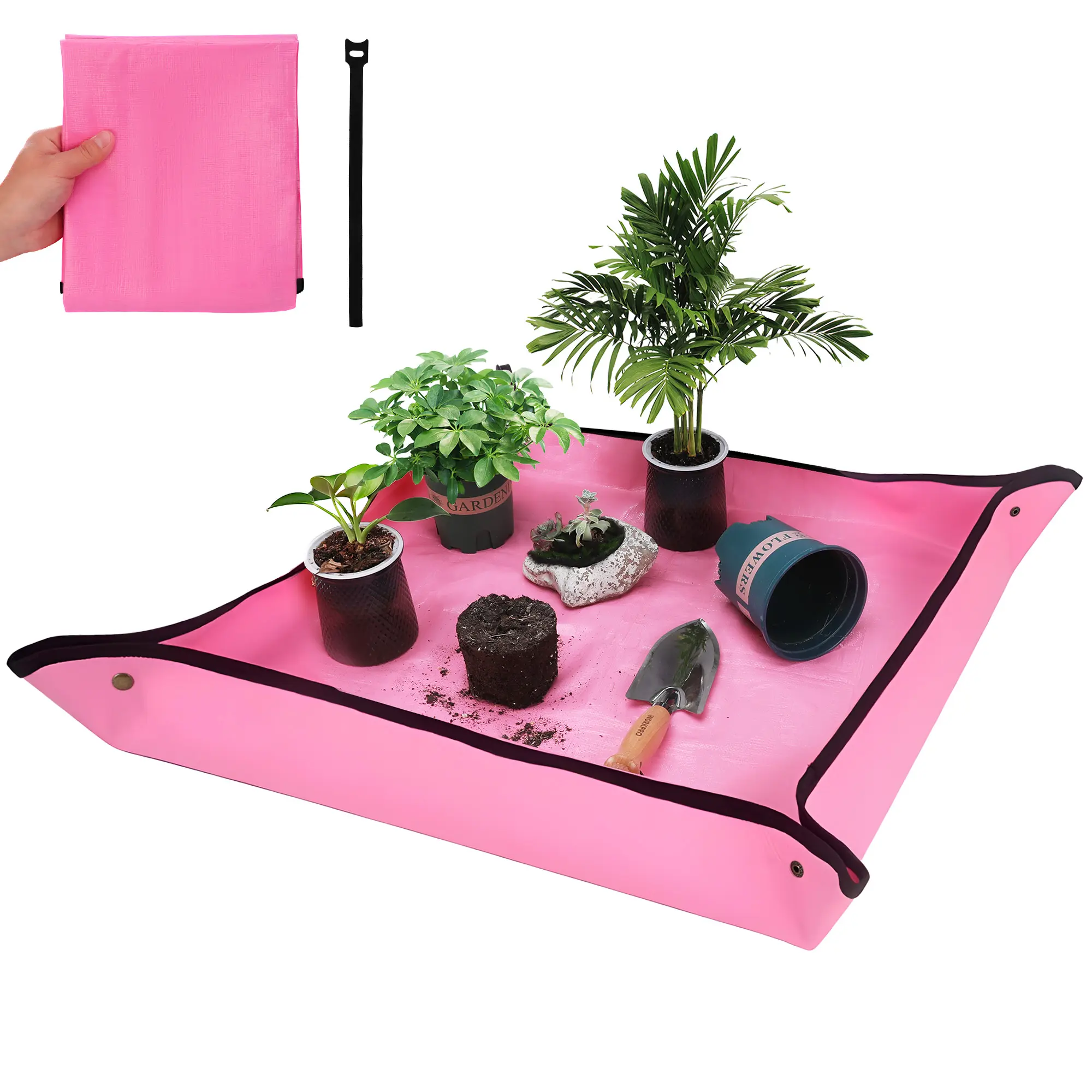 #fathersdaygift WORKPRO Repotting Mat for Indoor Plant Transplanting and Mess Control, 39.5" X 31.5" Thickened Waterproof Potting Mat, Square Planting Tray, Gardening Gifts for Plant Lovers
