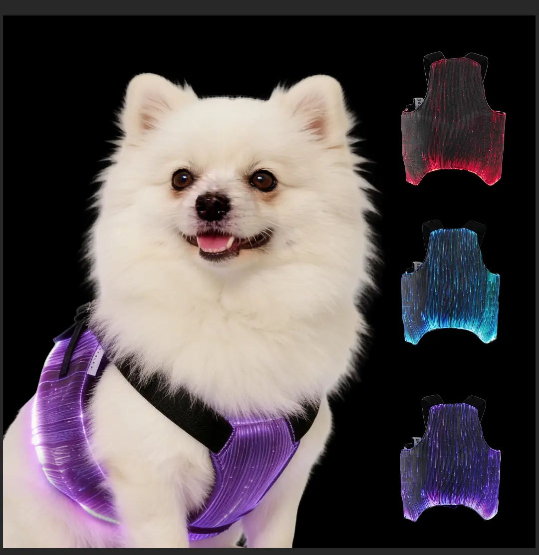 Dog & Cat LED Clothing - Dazzling Light-Up Design, Lightweight Fabric, Soft Comfy Fit, Party-Star Look, Easy to Wear & Clean, for Holiday Celebrations & Night Walks Safety, Pet Costume