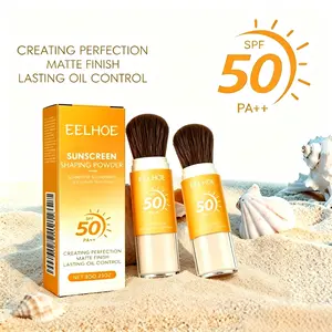 【Buy 1, Get 1 Free】SPF50 PA++ Setting Powder—Large Brush Head: Combines sun protection with oil control to create a natural, lightweight, and breathable finish. Water- and sweat-resistant, ideal for daily sun protection on the face and scalp.
