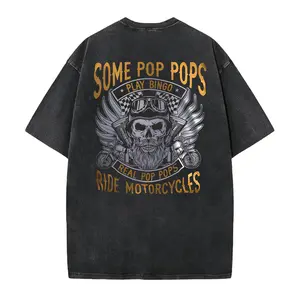 Funny Biker Grandpa Shirt - Some Pop Pops Play Bingo Real Pop Pops Ride Motorcycles Tee, Gift for Biker Granddad, New Grandpa T-Shirt