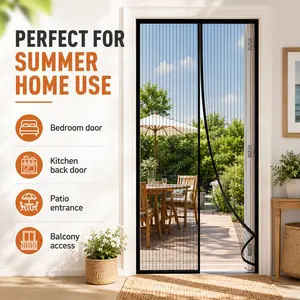 Magnetic Mesh Mosquito Door Curtain| Breathable Insect Screen Fence| Auto-Closing & Easy to Clean| Heavy Duty for Home Patio