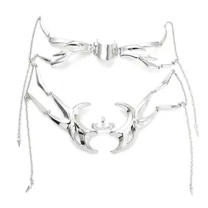 Cyberpunk mask chin metal half face mask female face chain decoration male mouth cover cos halloween