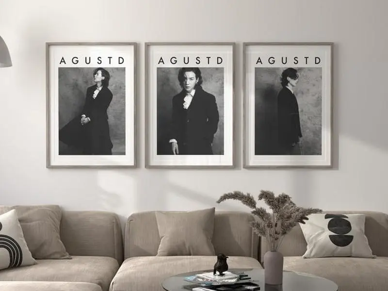 Agust D BTS Poster Set of 3, SUGA BTS Print, Aesthetic Room Decor, Kpop Gifts, Minimalist Bts Merch, Yoongi bts Gifts