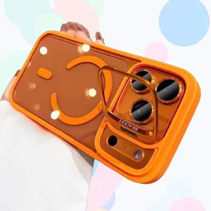 Magnetic MagSafe Case for iPhone 12 13 14 Plus 15 16 Pro Max 17 Air, Detachable Lens Protector & Stand, Ultra-Thin Shockproof Cover