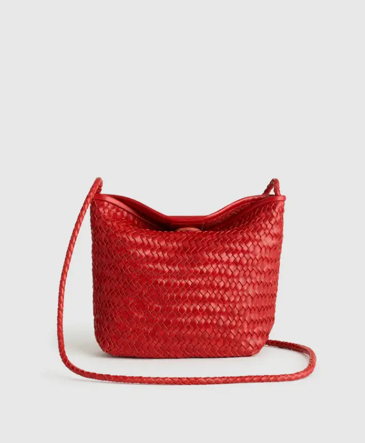 Madewell The Signature Woven Crossbody Bag Genuine Leather Woven Crossbody Purse Women's Shoulder Bag Adjustable Strap