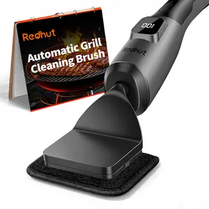 Redhut Cordless Electric Grill Brush Upgraded BBQ Cleaner with 2 Attachments Powerful Outdoor Grill Cleaning Tool for Fast Deep Cleaning on Gas Charcoal & Smoker Grates High-Frequency Vibration
