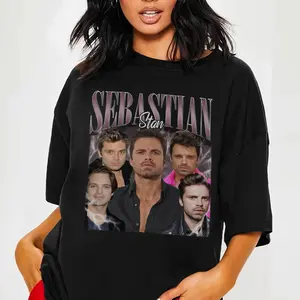 Sebastian Stan Tshirt, Sebastian Stan Bootleg Tshirt, Vintage Sebastian Stan Tshirt, Bucky Barnes Winter Soldier Tshirt Cotton Top Streetwear