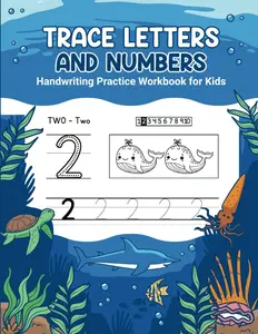 Ocean Adventure: Trace Letters and Numbers: Handwriting Practice Workbook for Kids