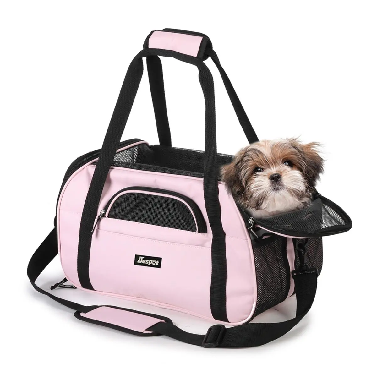212 MAIN Soft Pet Carrier Bag - Pink, Zipper Closure, 2.2 lbs Lightweight, Adjustable Strap, Airline Safe, Removable Pad, Portable Airline Travel Accessory for Dogs & Cats