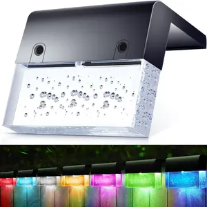 Solar Fence Light, Solar Ground Light, 2 Lighting Modes Outdoor Step Lamp, LED Super Bright Waterproof Solar Garden Pathway Lights, Backyard Decor (warm /7 Colors)