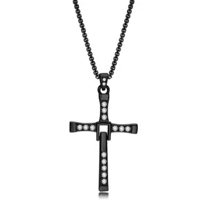 Stainless Steel Cross Necklace for Men | Toretto Vin Diesel Fast & Furious Pendant | Christian Jewelry | Birthday Gift for Him, Cool Cross