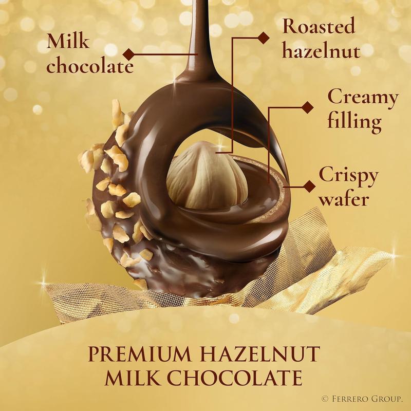SALE - SALE  - Ferrero Rocher, 16 Count, Gourmet Milk Chocolate Hazelnut, Valentine's Chocolate, Individually Wrapped, 6.2 oz