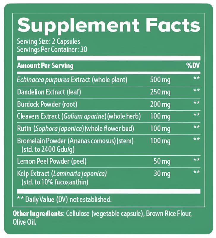 Sculptique Lymphatic Drainage Capsules - Antioxidant & Detox Binder Supplement - Supports Natural Lymphatic Cycle