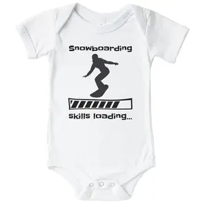 Snowboarding Skills Loading Funny Snowboarder Baby Bodysuit - Infant One Piece