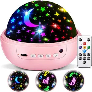 BX-PJT09 Kids Night Light Projector, [93 Lighting+3Films+Remote] Star Projector for Kids, 3 Brightness+3 Timer Girls Night Light, 360°Rotate + Quieter Stars for Ceiling, Bedtime Companion